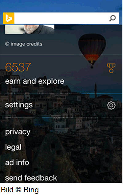 Bing: neue mobile Startseite