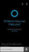 Microsoft Cortana auf einem Smartphone