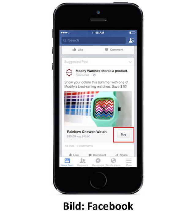 Facebook testet neuen 'Buy'-Button