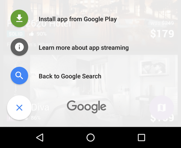 Google App-Streaming: Optionen