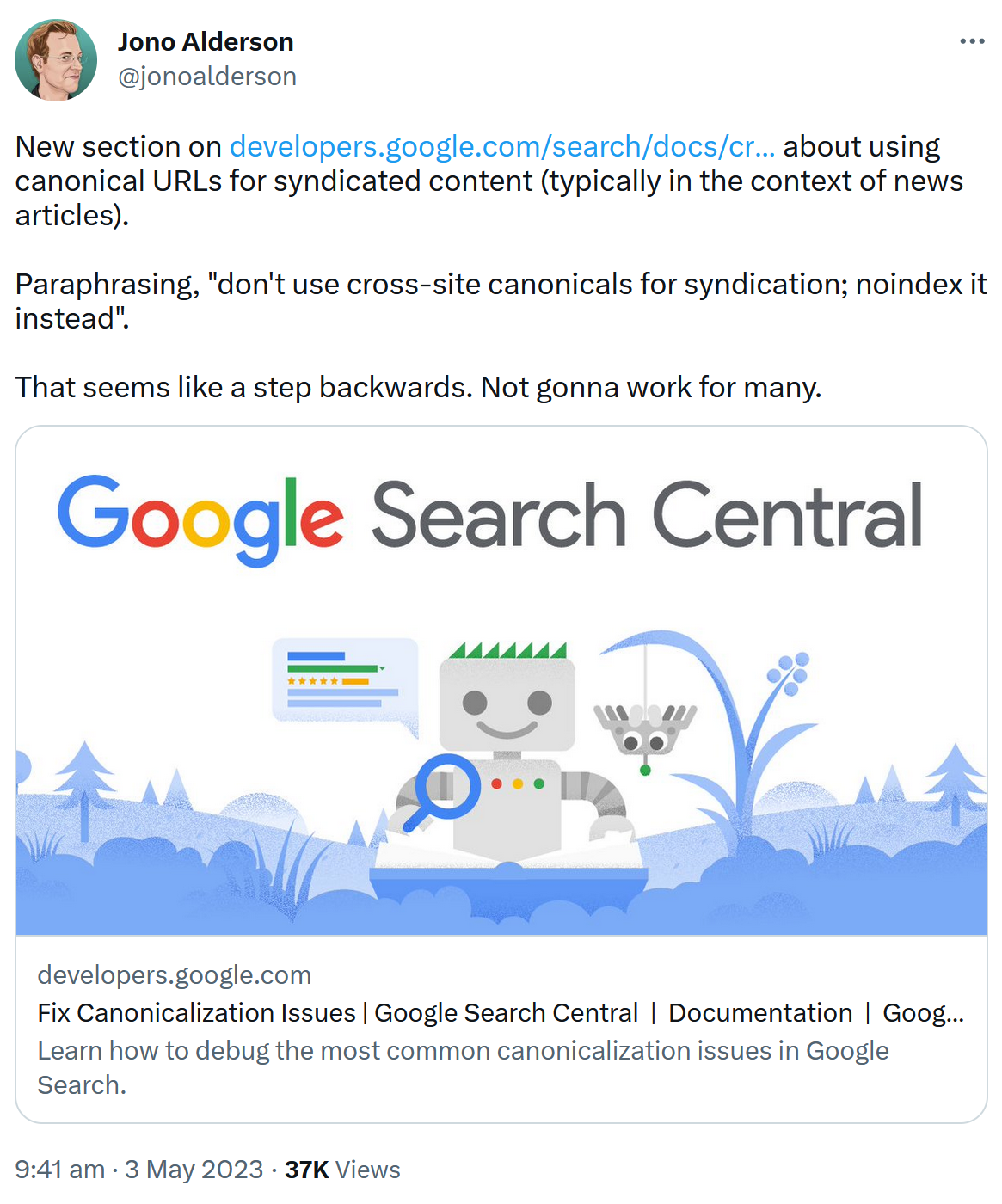 Google erweitert Empfehlungen für Canonical-Links: nicht für syndizierte Inhalte empfohlen