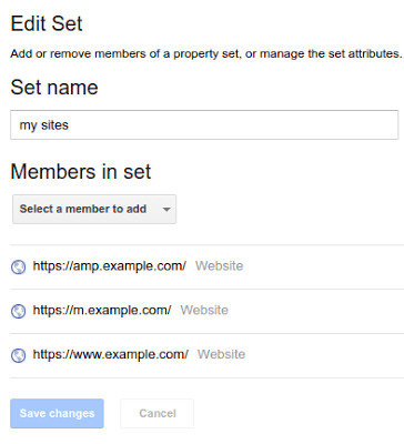 Google Search Console: erstellen von Property-Sets