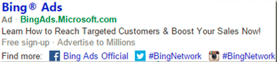 Bing Social Extensions für Ads