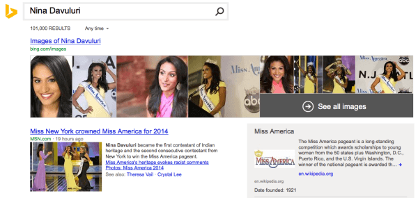 Bing mit Pole Position auf der Suchergebnisseite