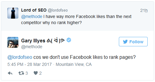 Gary Illyes: Facebook-Likes sind kein Rankingfaktor