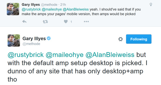 Gary Illyes zur Indexierung von AMP- und Desktop-Seiten