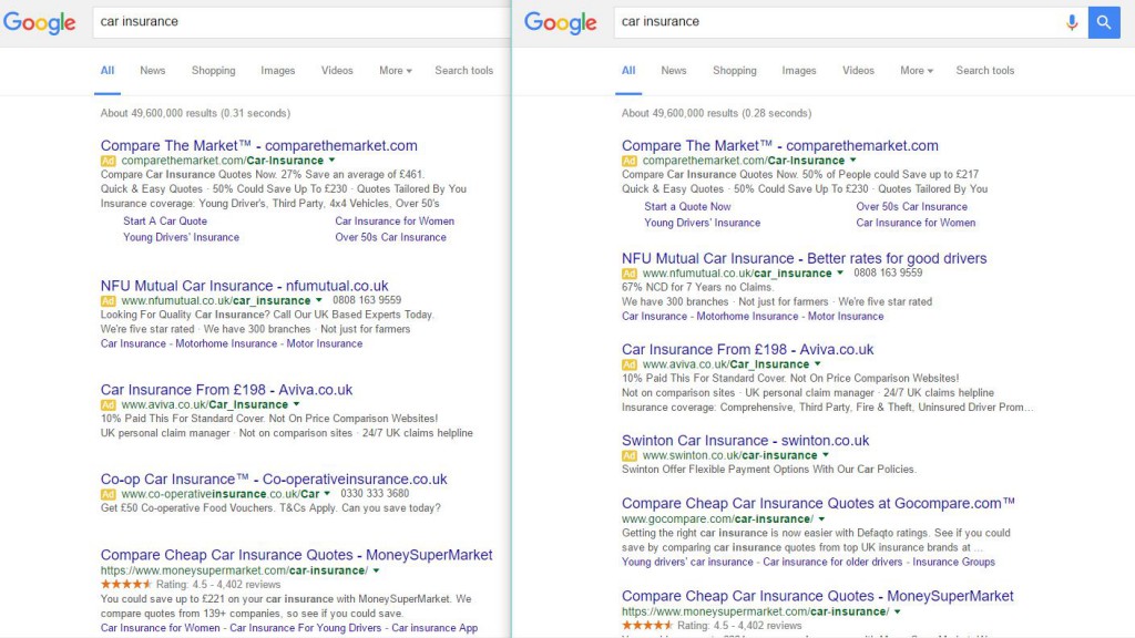 Google testet SERP mit größerem Abstand zwischen den Suchergebnissen
