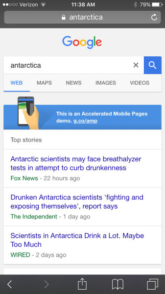 Google: AMP-Suche ohne Karussell