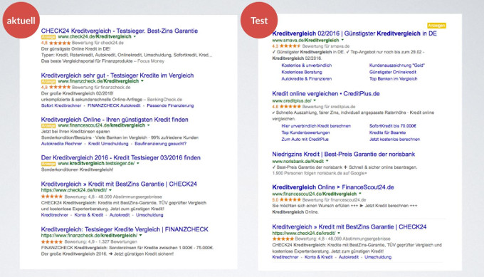 Google testet geänderte Darstellung von Ads