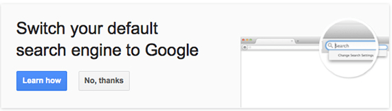 Google: "Bitte Standardsuche zurückstellen"
