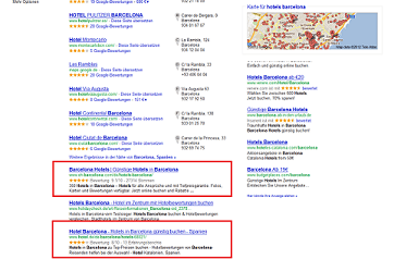 Bewertungen in Rich Snippets auf einer Google-SERP