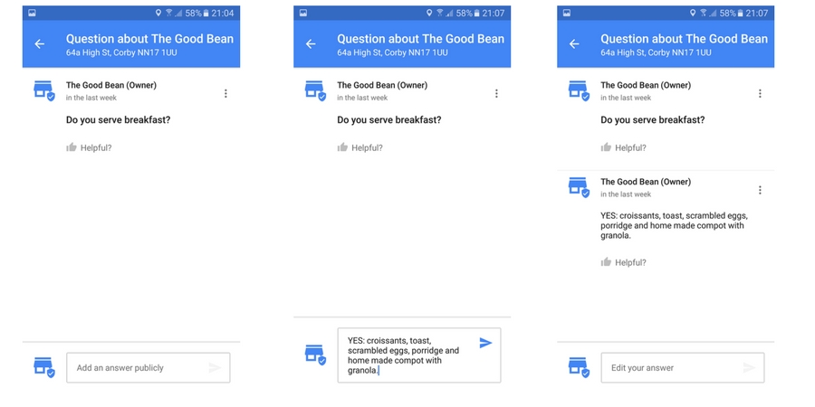 Google Maps: Business-Einträge mit Fragen und Antworten (Q&A)