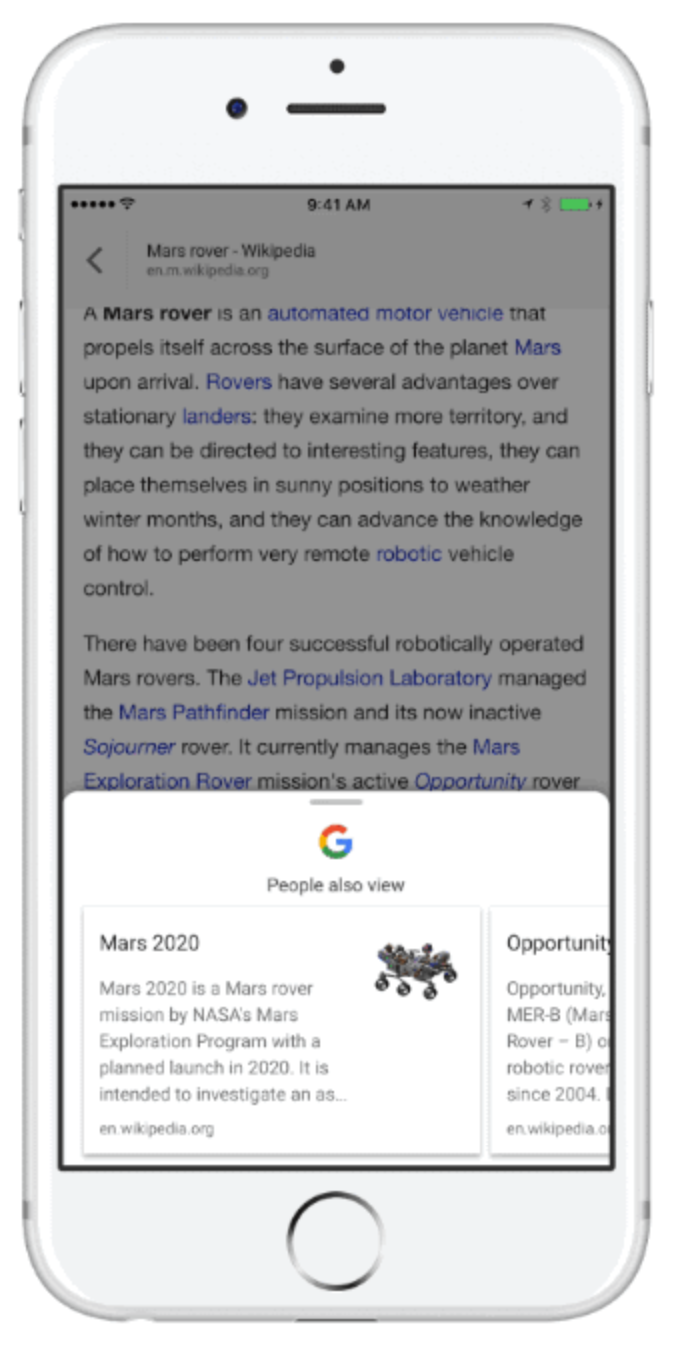 Google: iOS-App mit 'Related Content'