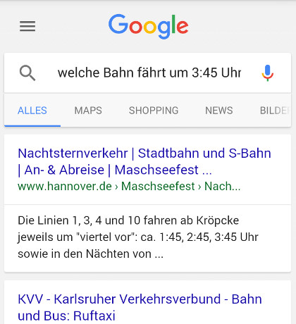 Google: "Dreiviertel vier"