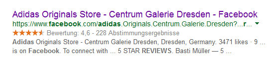 Google-Teffer für Facebook-Review-Tab mit Rich Snippet
