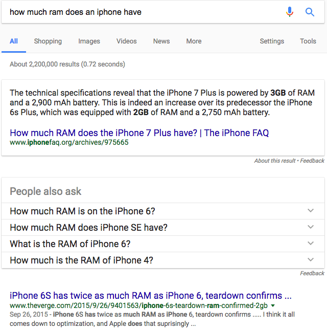 People also ask bei Featured Snippet