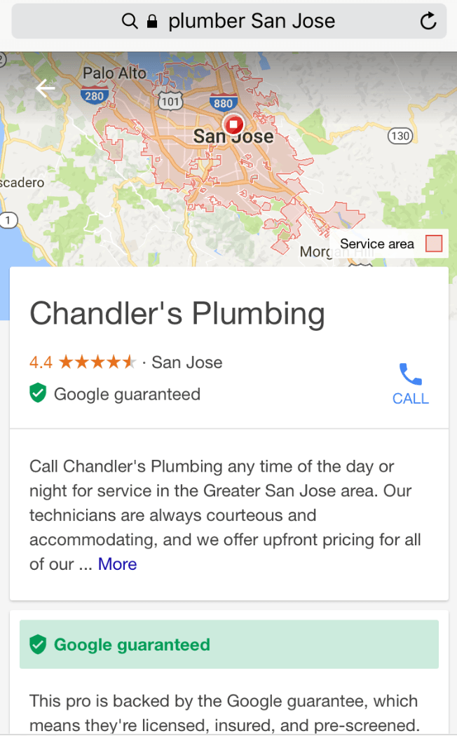 Google Home Service Ads: Detailansicht