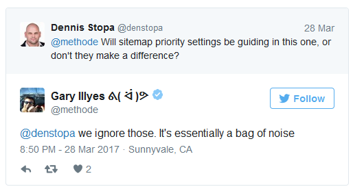 Gary Illyes: 'Nutzen die Priority in Sitemaps nicht.'