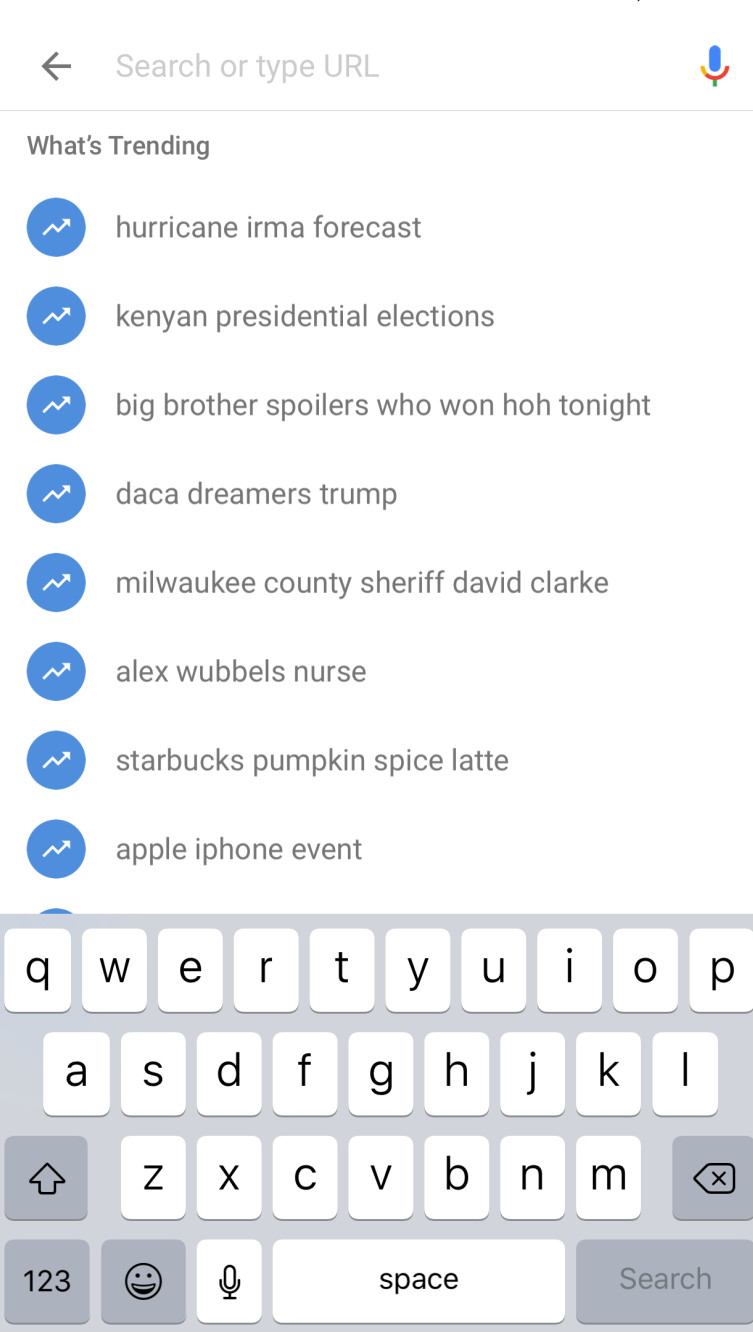 Google: Suche-Trends in der iOS-App