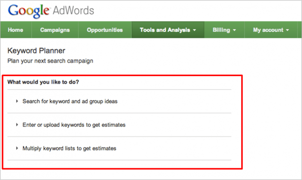 Google Keyword Planner