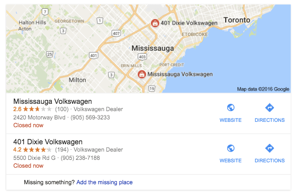 Google: "Add the missing place"