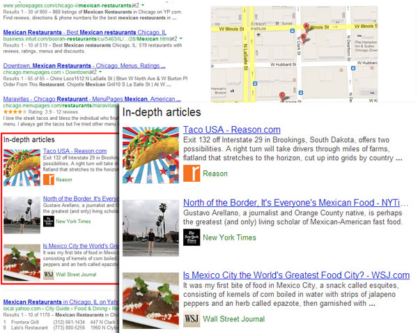 Google: In-Depth Articles bei lokalen Suchanfragen