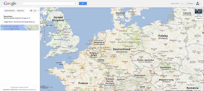 Das alte Google Maps zum Vergleich