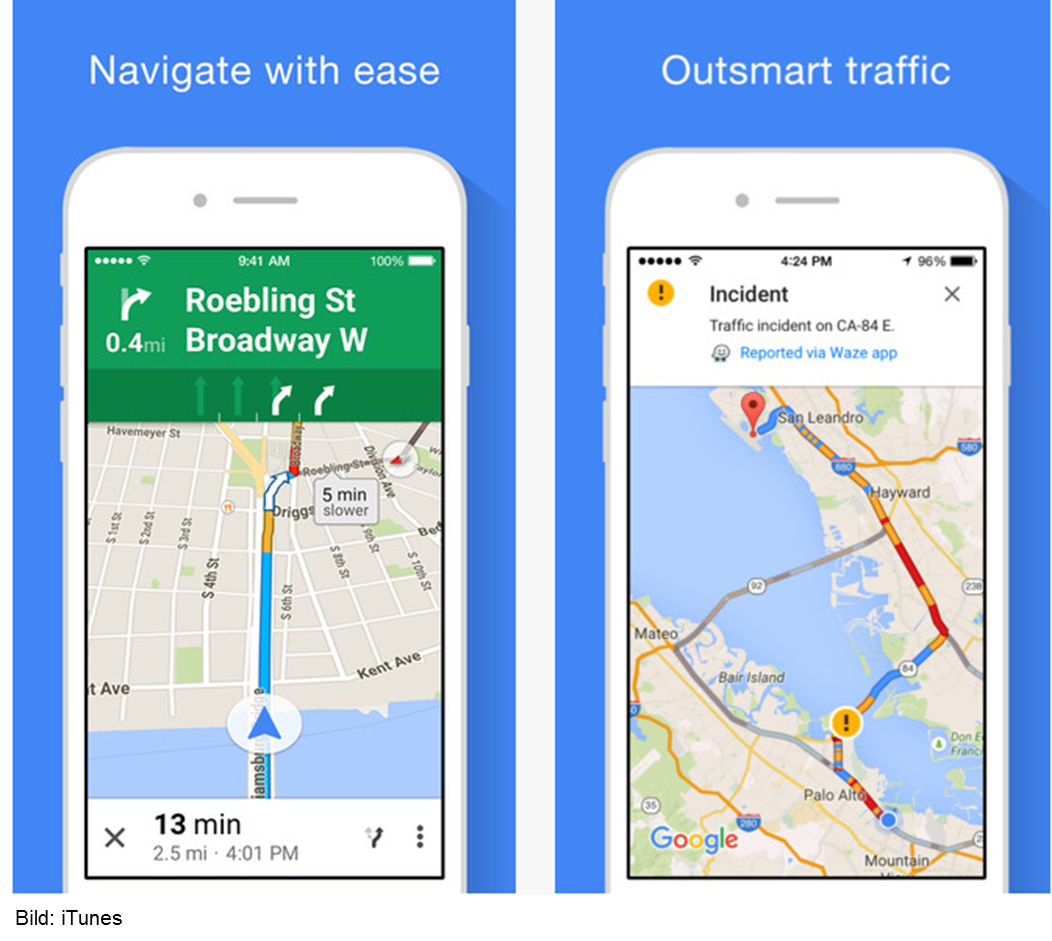 Google Maps-App iOS: Bild aus dem iTunes Store
