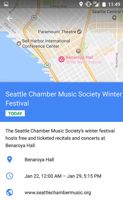 Google Maps mit Veranstaltung von heute