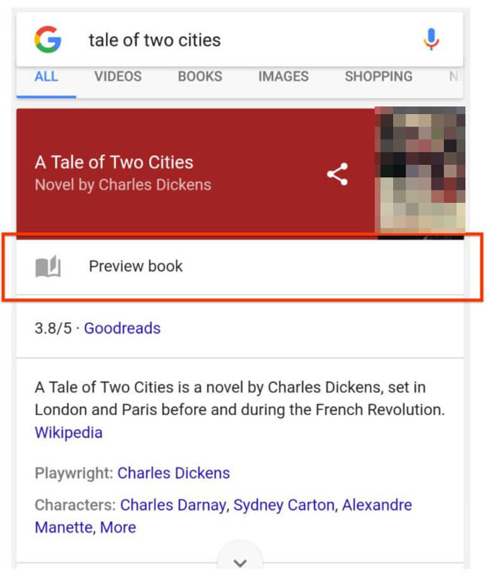 Google Book Preview: Vorschau auf Bücher in der mobilen Suche