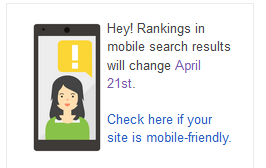 Google: Hinweis zum anstehenden Update der mobilen Rankings zum 21. April