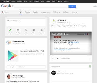 Google+: neues, mehrspaltiges Layout