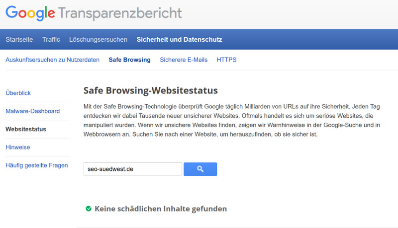 Google:neues Safe Browsing Status Tool