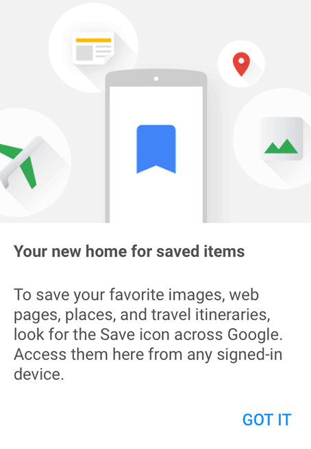 Google: saved items