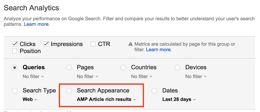 Google: erweiterter AMP-Filter in der Search Console