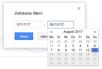 Google Search Console: Kalender