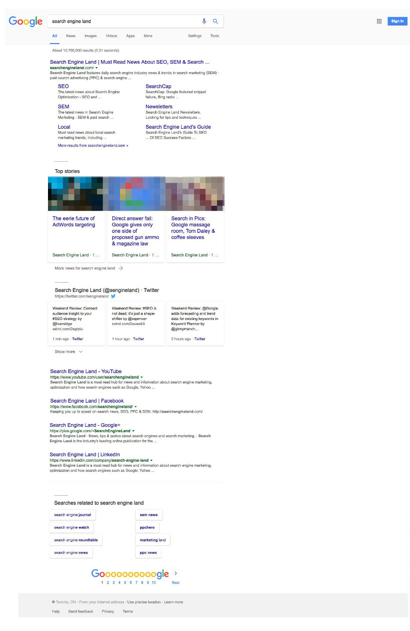 Google SERP Material Design