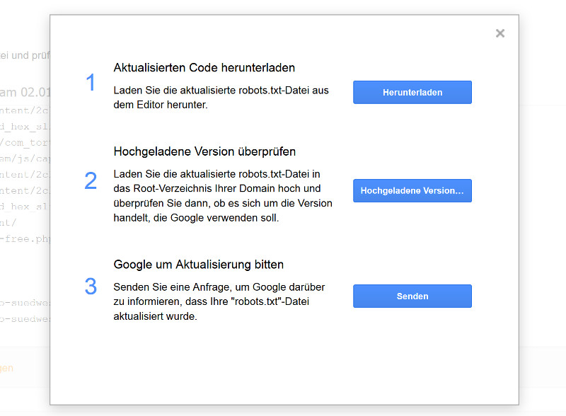 Google Search Console: robots.txt neu einreichen