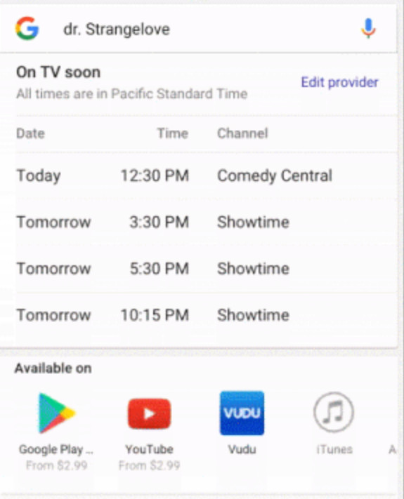 Google TV-Suche