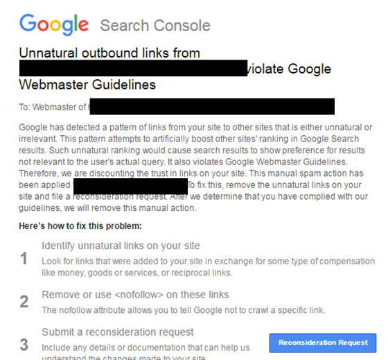 Google: Warnung an Webmaster wegen ausgehender Links
