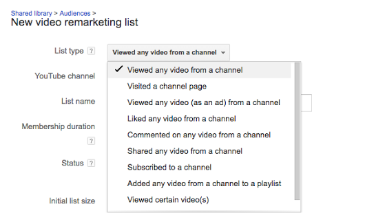 Google: Video Remarketing-Liste erstellen
