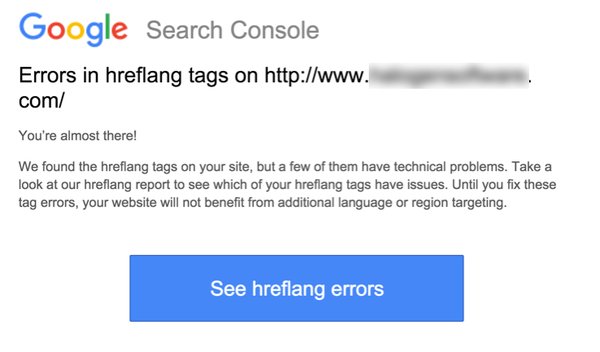 Google: Fehlermeldung zur Verwendung von Hreflang
