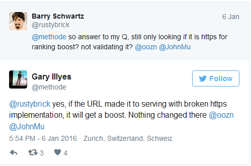 Gary Illyes auf Twitter: Ranking-Boost auch bei unvollständiger HTTPS-Implementierung