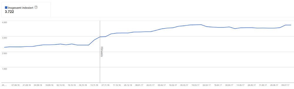 Google Indexierungsstatus - Beispiel 1