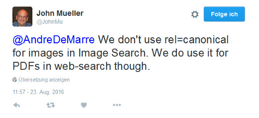 Johannes Müller: Canonicals für PDFs werden berücksichtigt