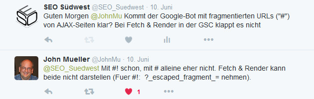 Johannes Müller auf Twitter: Versteht Google URL-Fragmente?