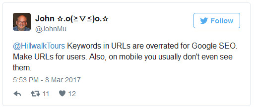 Keywords in URLs sind überbewertet