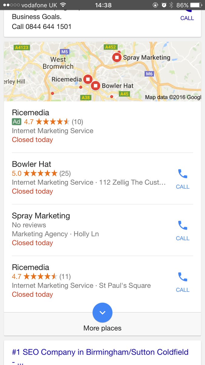 Google: Local Pack mit Anzeige