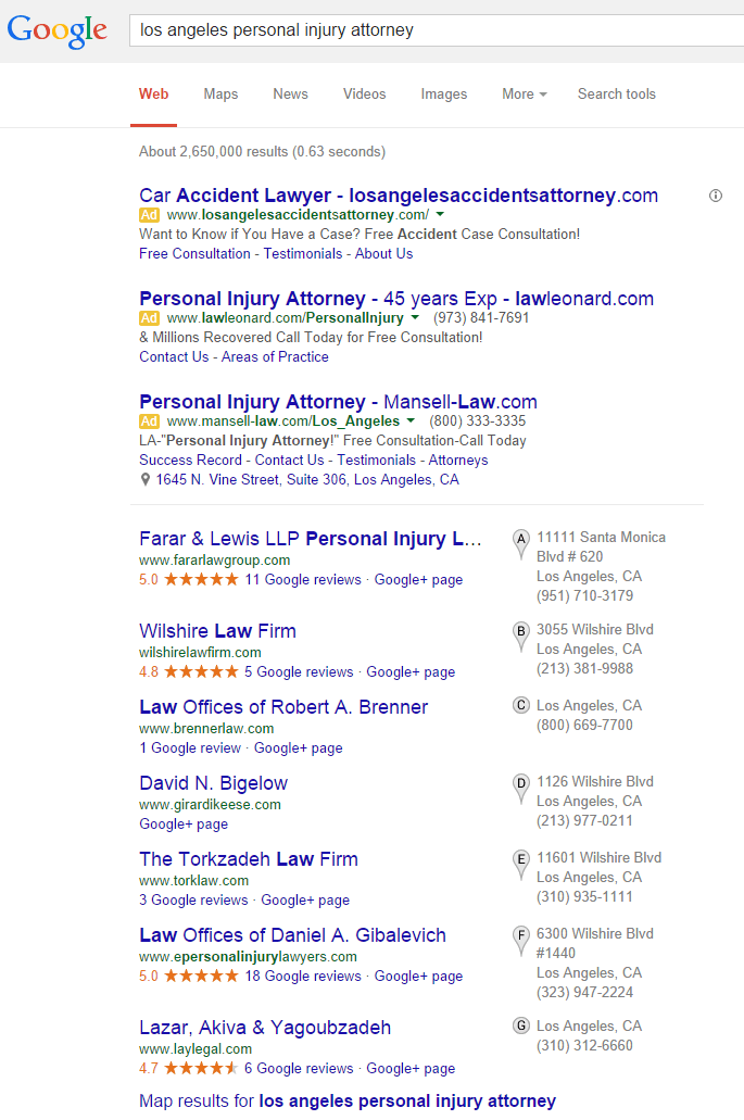 Pigeon auf dem Rückzug? 7-Pack für eine Suchanfrage nach Anwaltskanzleien