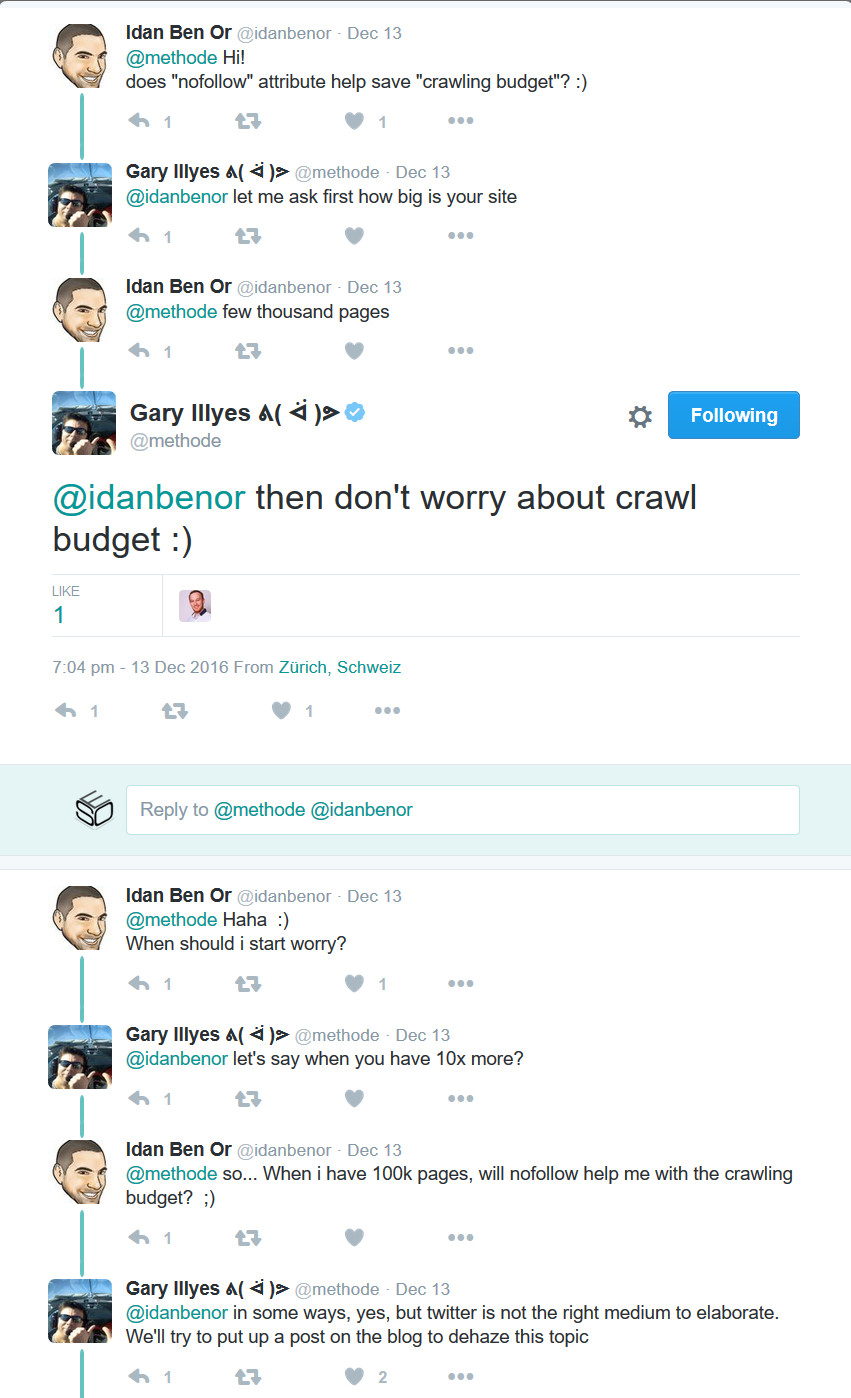 Gary Illyes auf Twitter zum Crawl-Budget